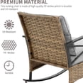 thumbnail image 6 of 3 Piece Outdoor Rocking Bistro Set, PE Rattan Steel Top Table and Rocking Chairs Set, Outdoor Conversation Set with Cushions for 2 Persons, All-weather Bistro Set for Patio, Pool, Balcony, Pub, Cafe, 6 of 9