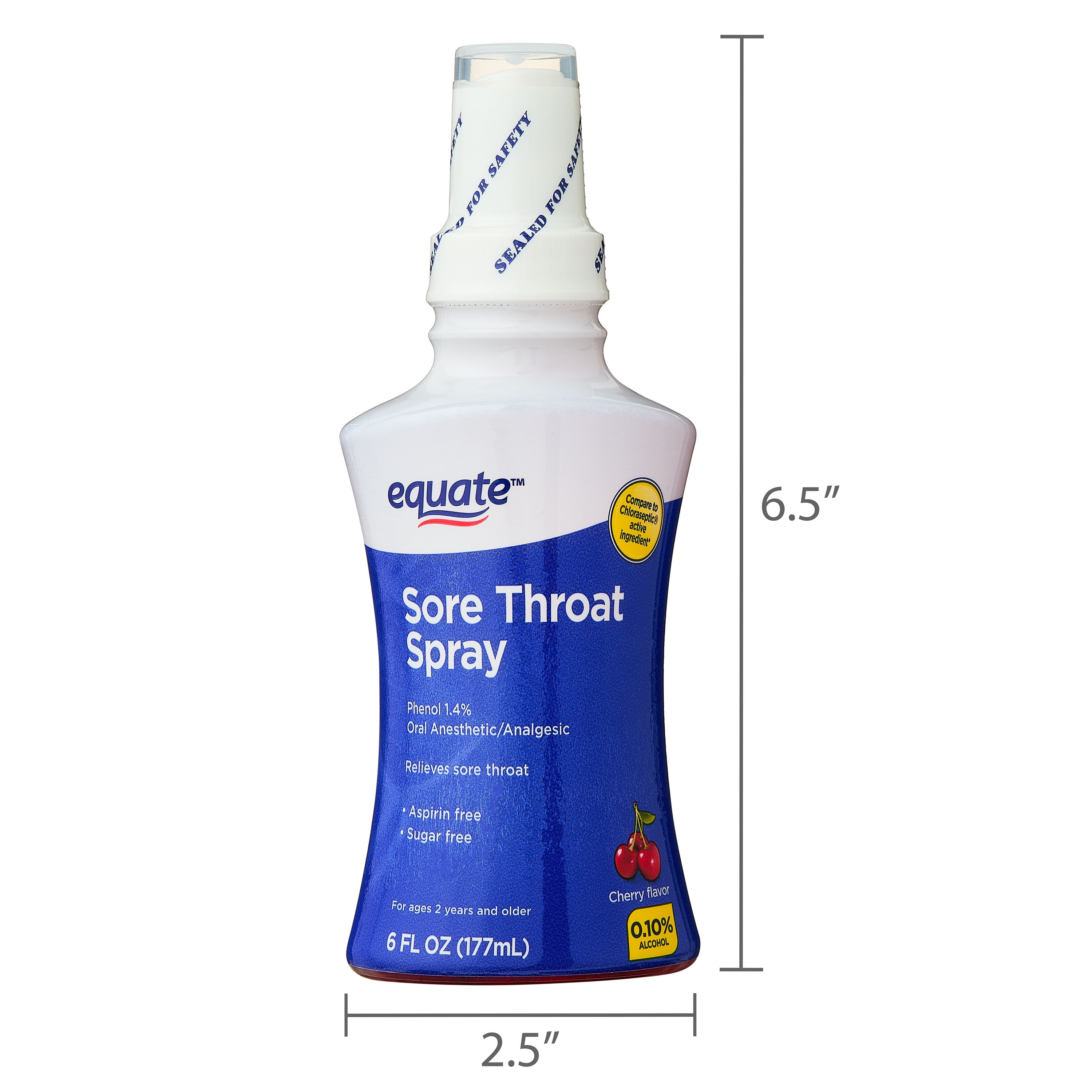 Equate Sore Throat Oral Anesthetic Spray, Cherry Flavor, 6 fl oz