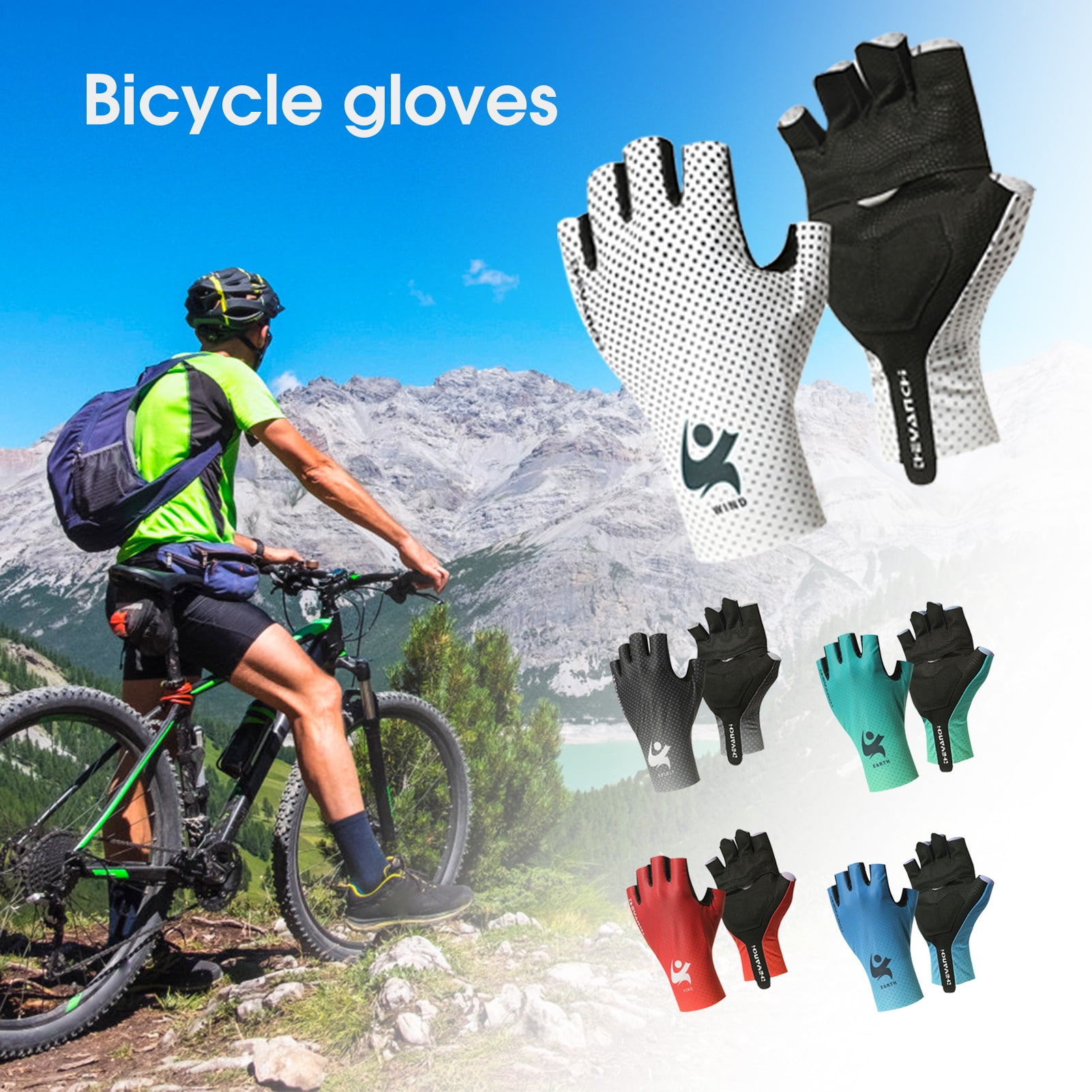 Details about   Cycling Gloves Sports Gym Mountain Road Bike Bicycle Half Finger M/L/XL 