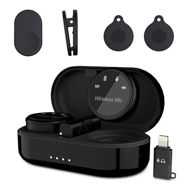 Wireless Lavalier Microphone for iPhone iPad  Android, 164ft Range,Noice Reduction,Plug-Play Wireless Lapel Mics Set for Video, Podcast, Vlog
