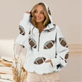 thumbnail image 2 of Towmus Womens Game Day Sweatshirts Football Sequin Hoodies Fall Outfits Long Sleeve Zipper Sweaters with Pocket, 2 of 5