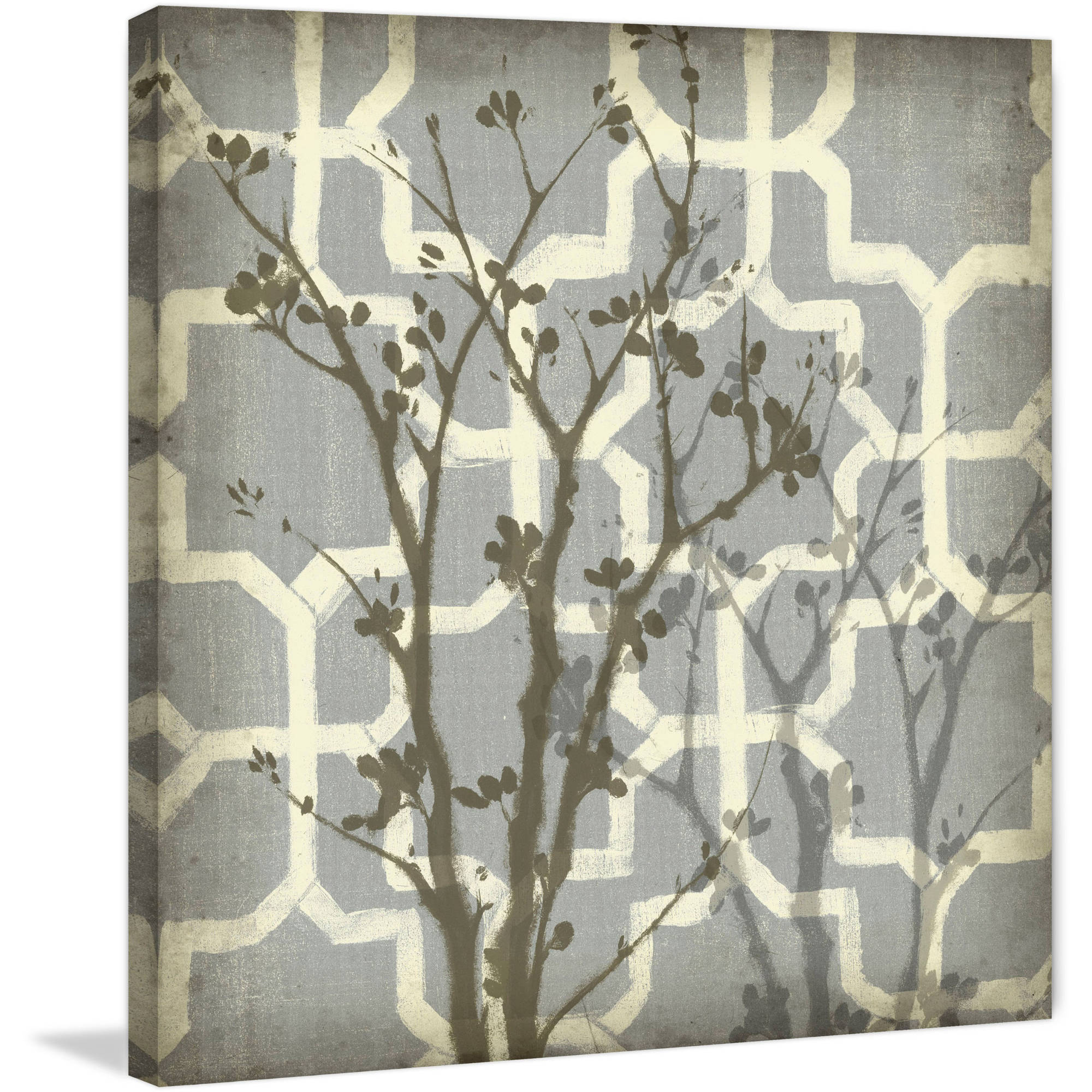 "Silhouette & Pattern V" Painting Print on Wrapped Canvas