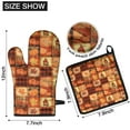 thumbnail image 6 of Fall Pumpkins and Autumn Leaves Pattern Kitchen Oven Mitt and Pot Holder Sets 4 Pcs for Baking, Cooking and Grilling, Heat Resistant Up To 392 °F, 6 of 7