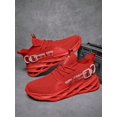 thumbnail image 3 of Men Letter Graphic Breathable Lace-Up Front Running Shoes, Sporty Outdoor Sneakers School Shoes, 3 of 4