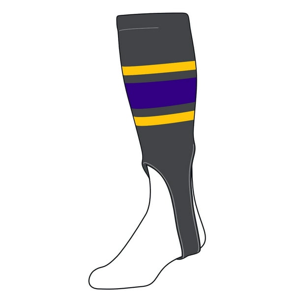 TCK Baseball Stirrups Large (300E, 7in) Graphite, Gold, Purple