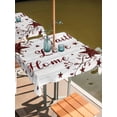 thumbnail image 2 of Outdoor Tablecloths with Umbrella Hole & Zipper, Wooden Grain 54x54 Inch Square Tablecloths, Red Country Texas Star Branches Berry Waterproof Table Cloth, Patio/Pool/Picnic Table Covers, 2 of 8