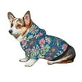 thumbnail image 7 of Fotbe Colorful Flowers Print Small Dog Sweater Hoodies Pet Grey Hooded Soft Fleece Sweatshirts with Pocket Fall Winter Puppy Cat Sweaters Warm Clothes-Large, 7 of 7