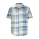 thumbnail image 4 of Blusa y camisa de manga corta con cuello vuelto para hombre, camisa informal con botones y estampado a cuadros, de manga corta y solapa., 4 of 6