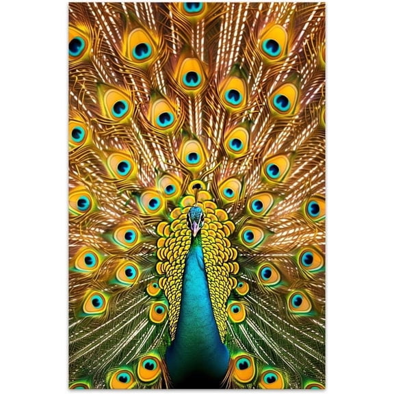 Unframed Canvas Wall Art For Bedroom Office Wall Decor, 24x16in Peacock Elegant Beautiful Wall Decorations For Living Room Painting Pictures Artwork For Modern Posters Prints Home Decor