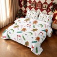 thumbnail image 3 of Erosebridal Bow Gingerbread Man Twin Quilt Set, Candy Cane Twin Coverlet Set, Off White Tan, 2pcs, 1 Bedspread and 1 Pillowcase, 3 of 7
