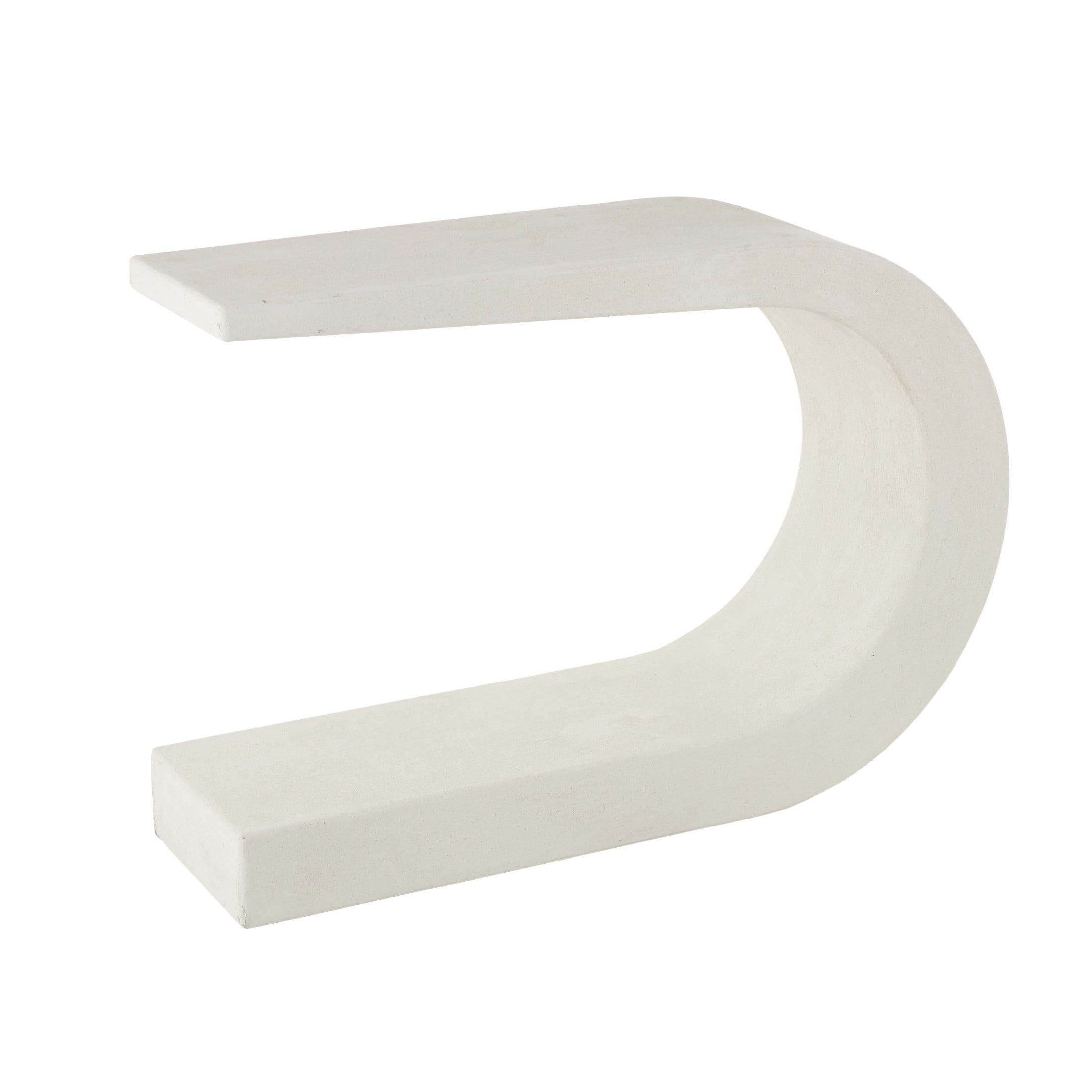 DecMode 44" x 25" White Wooden C-Shaped Console Table, 1-Piece