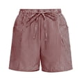 thumbnail image 6 of WAYUTE Womens Shorts Striped Elastic Waist Casual Shorts with Drwastring and Pockets Comfort Everyday for Ladies Versatile Vacation Outfit, 6 of 7