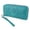 Teal, variant on Premium Faux Leather Zip Around Organizer Wristlet Wallet (Women)