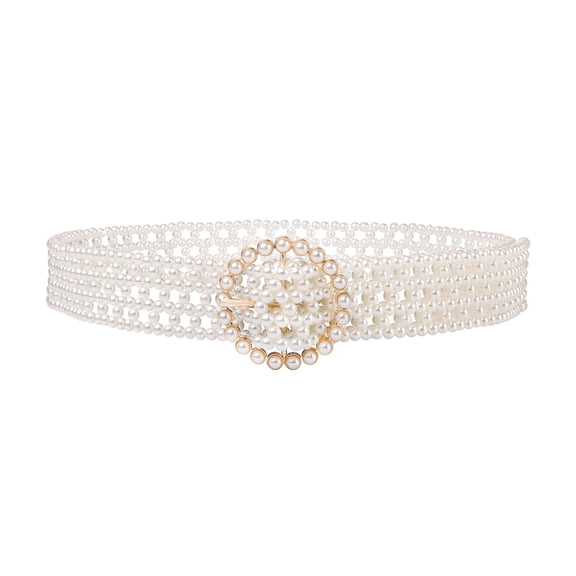 Women’s imitation pearl Belts Elastic Bridal Sash Bead Wedding Belt Sexy Bridesmaid Dress Girl Waist Chain