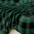 thumbnail image 4 of Chezmoi Collection Extra Soft Fleece Sheet Set Queen, 4-Piece Microplush Non-Pilling Velvety Bed Sheet, Deep Pocket - Lightweight All Season Warmth, Queen, Plaid Green, 4 of 9