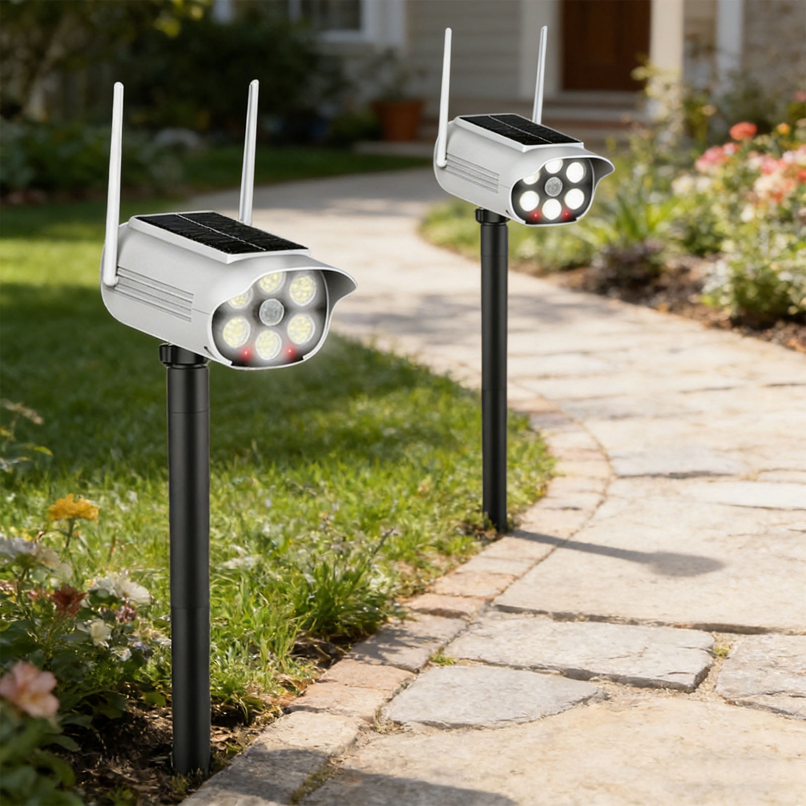 Intelligent Solar Operated Imitation Security Camera Light with Automatic Day Night Switching for Parking Alley
