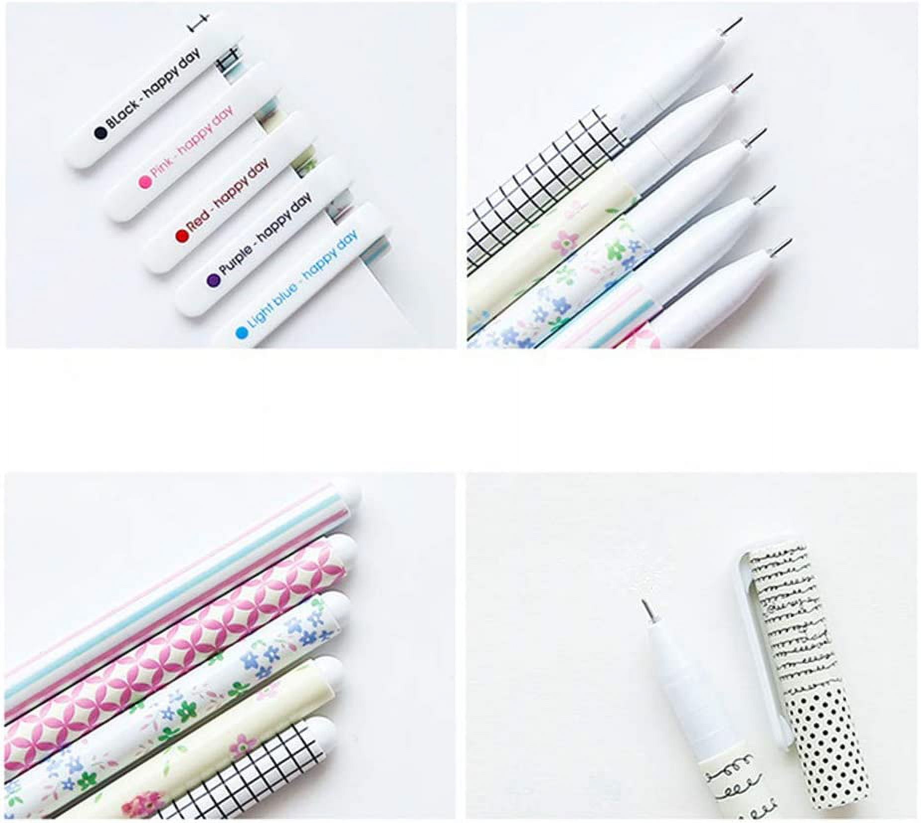 Toshine Cute Pens Colorful Gel Ink Pen Set for Bullet Journal Writing Multi  Colored Pens Cartoon Gel Ink Roller Ball Fine Point Pens 10 Pcs 0.5 mm  (Simple) 
