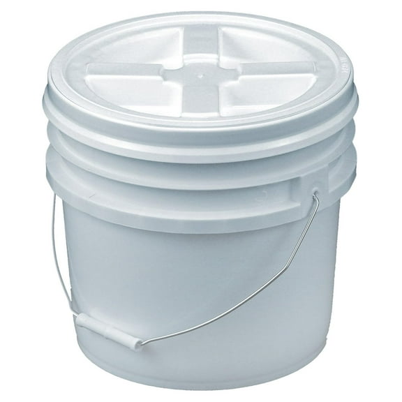 Bucket Kit, 3.5 Gallon Bucket with White Gamma Seal Screw-on Threaded Lid