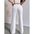 thumbnail image 6 of Women'S Wide Waistband Sweatpants Trendy Baggy High Waisted Casual Trousers Flare Leg Pant White L, 6 of 7