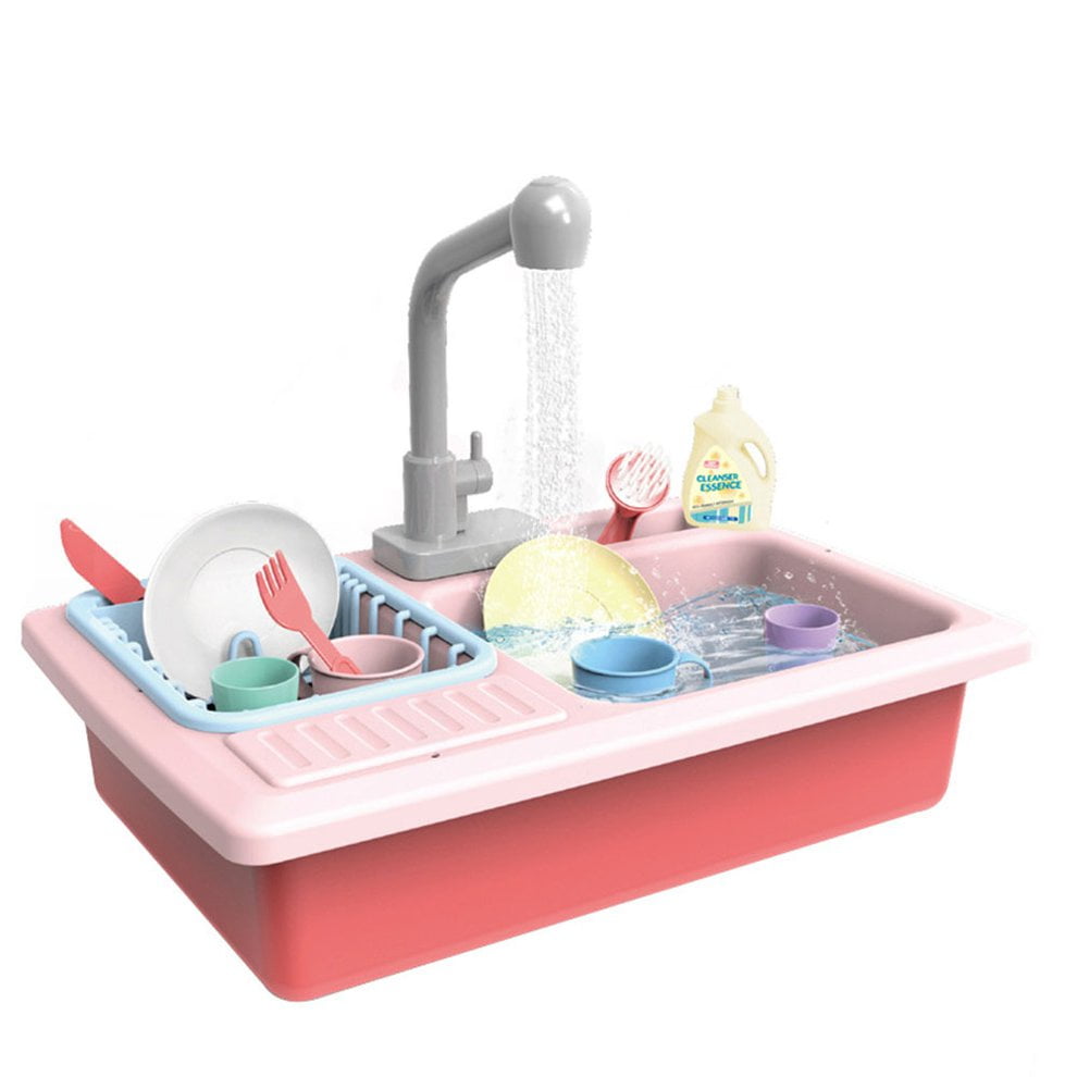 HEMU FASHION Kitchen Sink Toys Children Electric Dishwasher Playing Toy