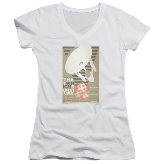Star Trek Tos Episode 72 Junior Women's V-Neck T-Shirt White