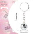 thumbnail image 2 of 10pcs Mirror Ball Acrylic Pendants Keychain with Alloy Findings Silver 80mm, 2 of 5