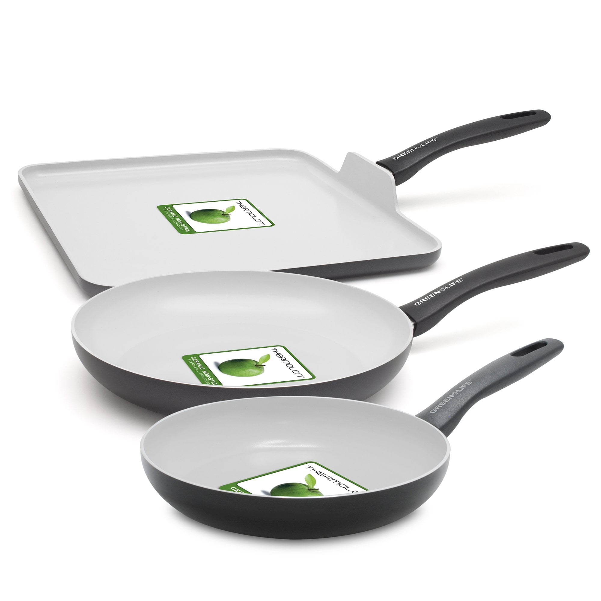 Greenlife Ceramic NonStick Cookware Set, 3 Count