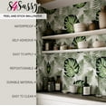 thumbnail image 5 of S4Sassy Peel & Stick Vinyl Wallpaper, Chic Monstera Jungle Wallpaper Contact Paper Waterproof- Green,25"x60", Removable Wall Covering for Home Decor in Bedrooms & Living Areas, Renter Spaces, Cabinet, 5 of 9