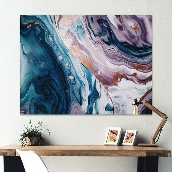 DESIGN ART Designart "Solid Abstract Marble" Abstract Marble Canvas Wall Art 40 in. wide x 30 in. high