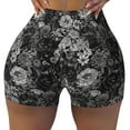 thumbnail image 2 of Picia Rose Flowers Printed Workout Shorts for Women Seamless Scrunch Butt Lifting High Waisted Yoga Gym Booty Running Moisture-wicking Short Pants-, 2 of 9