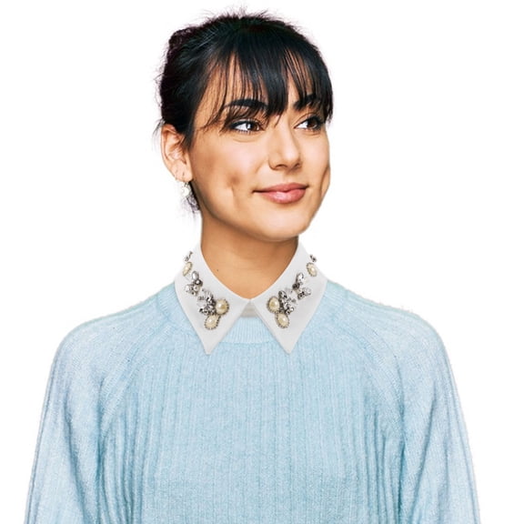 EXHUMKY Comfortable White Faux Collar Detachable for Elegant Party Wear