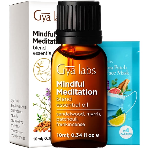 Gya Labs Mindful Meditation Essential Oil Blend - 100% Pure Natural Undiluted Meditation Essential Oil - Grounding & Relaxing (0.34 Fl Oz)