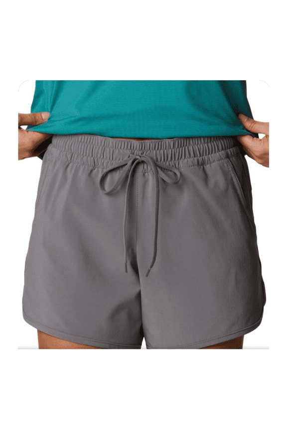Women's Bogata Bay Omni-Shade Stretch Ins. 6 Court Short, Grey 1X Plus