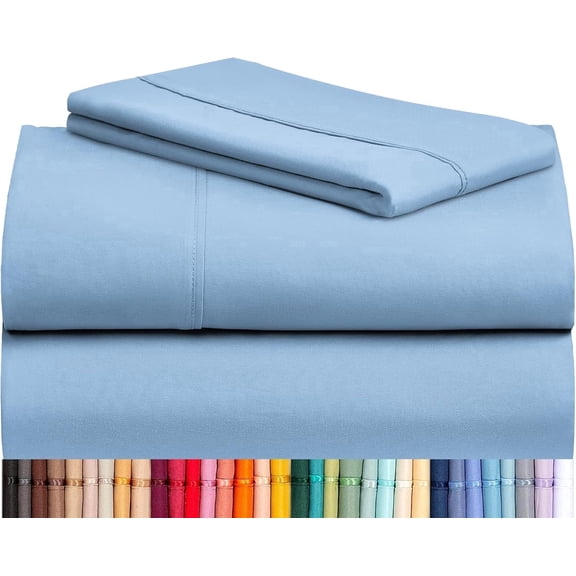 LuxClub Sheet Set Sheets Deep Pockets Wrinkle Free Sheets Machine Washable Hotel Bedding Silky Soft