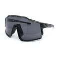 thumbnail image 2 of Manly Modern Camouflage Print Oversize Shield Wrap Plastic Sunglasses Army Green, 2 of 4