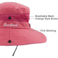 thumbnail image 3 of Women's Ponytail Sun Hat UV Protection Foldable Mesh Wide Brim Beach Fishing Hat, 3 of 5