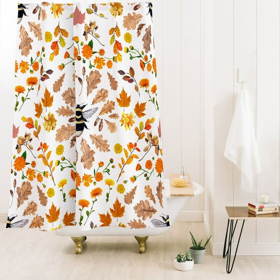 Society6 Emanuela Carratoni Autumnal Floral Mix Shower Curtain 71" x 74"