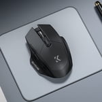 Wuztai Wireless Bluetooth Mouse, 2.4G Silent Gaming Mouse with Type-C Fast Charging, 1600 DPI Adjustable Computer Mouse for Laptop PC Desktop
