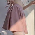 thumbnail image 2 of Minifalda plisada rosa de verano Rimocy para mujer, 2024, nueva falda de seda de hielo, línea A, color liso, cintura elástica, deportiva, de tenis., 2 of 5