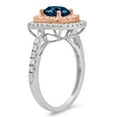 thumbnail image 2 of 1.615 ct Round Cut Natural London Blue Topaz Solitaire with Simulated Diamond Accents 18K White/Rose Gold Womens Engagement Ring, 2 of 4