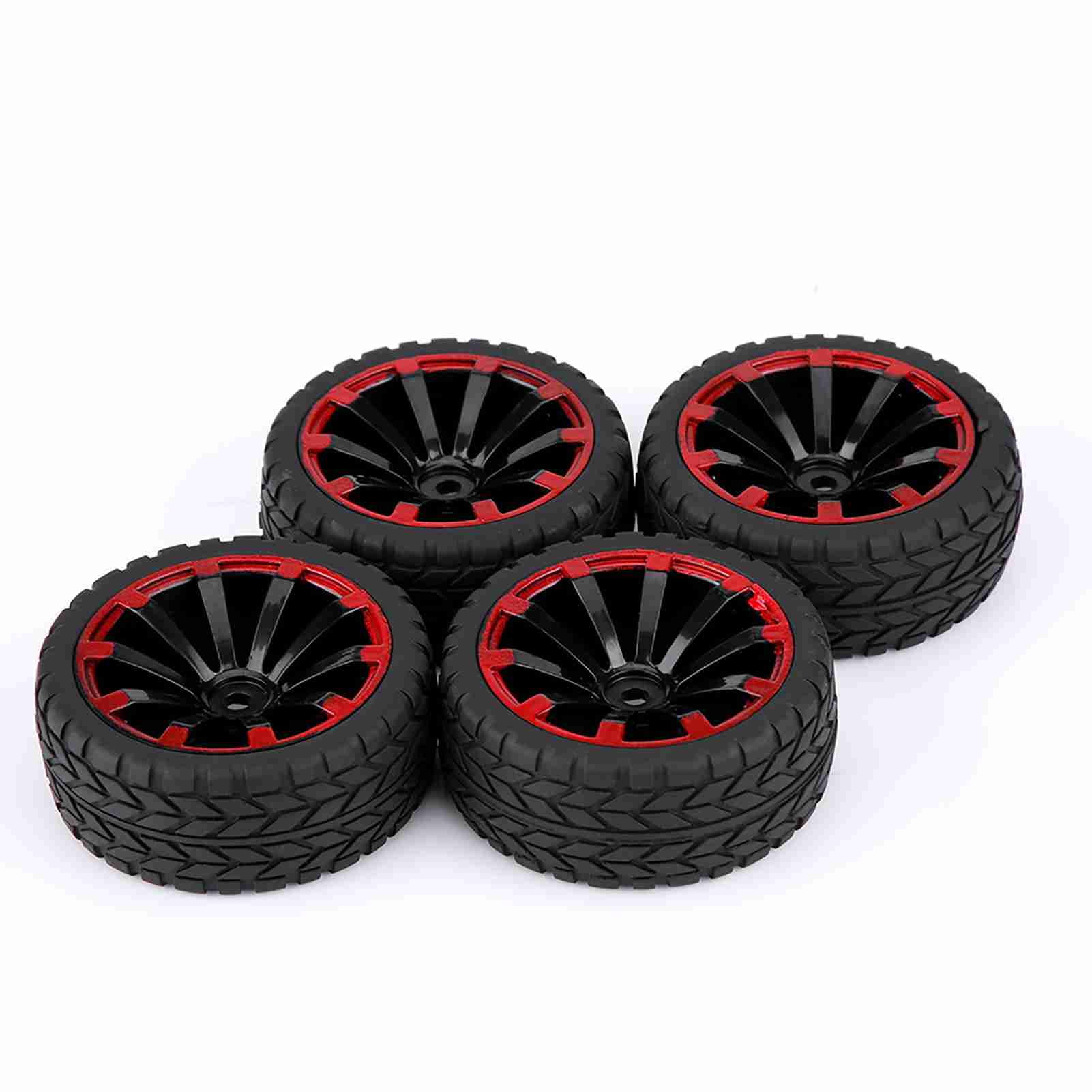 M Buder 4pcs Set Tires Rubber Tyre Racing Off Road Wheel Rim for RC 1:10 Car Part (Grain Pattern) - 2.6 inches / 65 mm