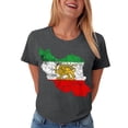 thumbnail image 5 of GEWSEY Women's Iran Map with Lion and Sun Emblem Vintage Persian Heritage V-Neck T-Shirt (Dark Gray, L), 5 of 6