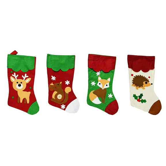 Black Duck Brand 18" Felt Holiday Stockings - Set of 4 - Perfect for Christmas and Holiday Decor! (4 Stockings)