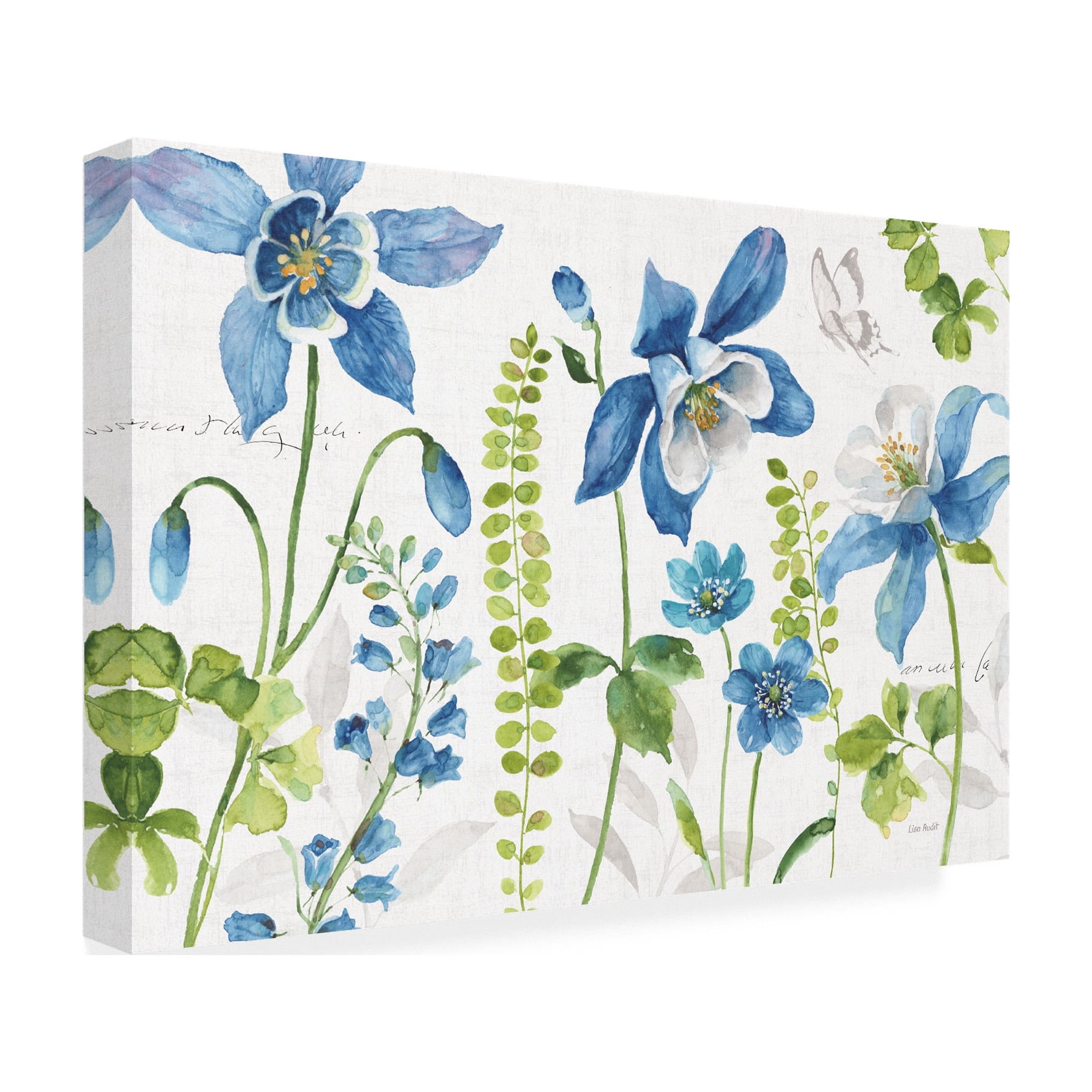Trademark Fine Art 'Blue and Green Garden I' Canvas Art by Lisa Audit