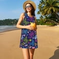 thumbnail image 3 of Uemuo Colorful Butterflies Pattern Women’s Sleeveless Dress – Casual Summer A-Line Dress, Stylish and Comfortable Sundress for Hot Weather, 3 of 7