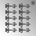 thumbnail image 3 of Renovators Supply Black Wrought Iron Strap Hinge 12 in Fleur De Lis Style Flush Mount Heavy Duty Strap Gate and Door Hinges w/Hardware, Pack of 10, 3 of 12