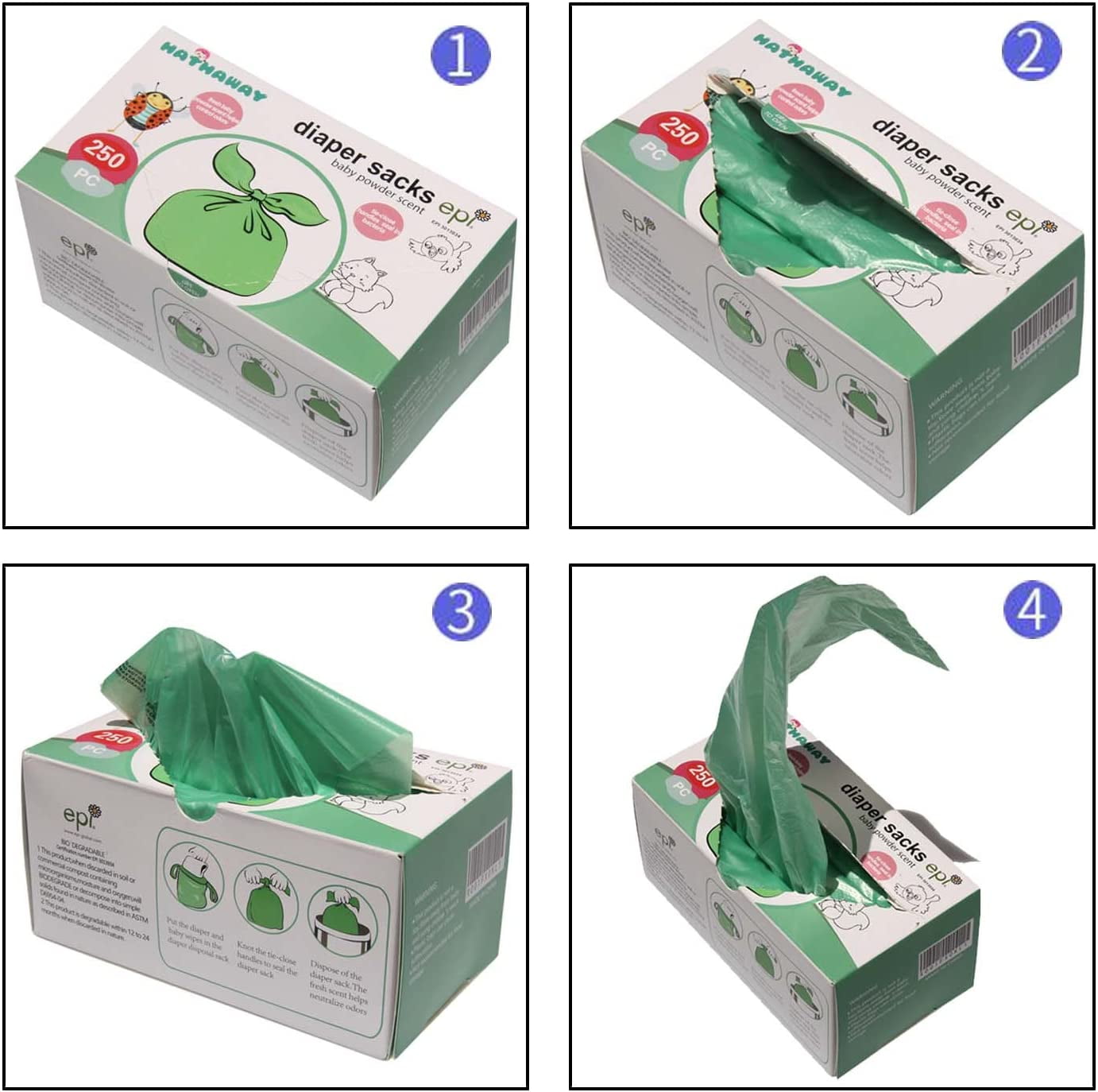 Buy Baby Disposable Diaper Bags, 100 Biodegradable Diaper Sacks with