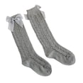 thumbnail image 2 of Faithtur Toddler Girls Summer Mesh Socks Solid Color Mid Tube Breathable Hollow Bows Princess Socks, 2 of 2