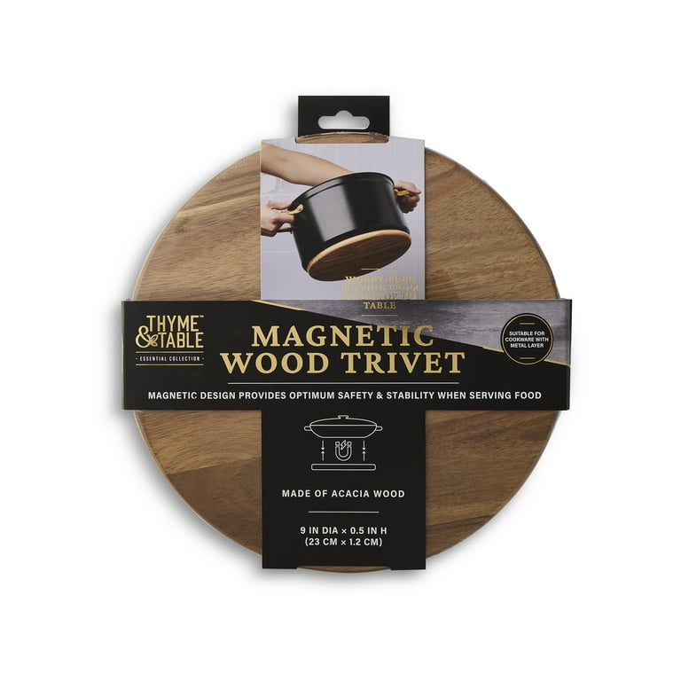 小物 t.t.t.t.o.t.t.t.t Thyme & Table Magnetic Acacia Wood Trivet for Hot Cookware Surface