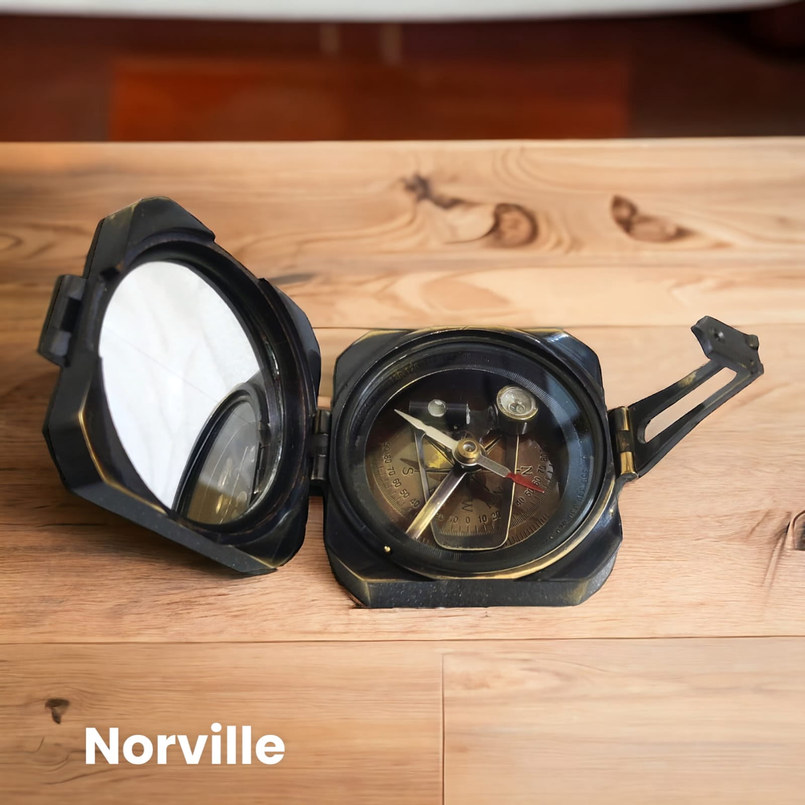 Kelvin & Hughes Brass Brunton Compass – Vintage Sine Compass for Outdoor Navigation, Hiking Tool